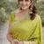 Parrot green soft silk banarasi jacuard work designer party wear saree with unstitched blouse piece