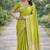 Parrot green soft silk banarasi jacuard work designer party wear saree with unstitched blouse piece