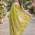 Parrot green soft silk banarasi jacuard work designer party wear saree with unstitched blouse piece