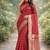 Red soft silk banarasi jacuard work designer party wear saree with unstitched blouse piece