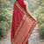 Red soft silk banarasi jacuard work designer party wear saree with unstitched blouse piece