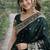 Green soft silk banarasi jacuard work designer party wear saree with unstitched blouse piece