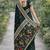 Green soft silk banarasi jacuard work designer party wear saree with unstitched blouse piece