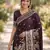 Wine soft silk banarasi jacuard work designer party wear saree with unstitched blouse piece