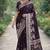 Wine soft silk banarasi jacuard work designer party wear saree with unstitched blouse piece