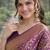 Wine soft silk banarasi jacuard work designer party wear saree with unstitched blouse piece