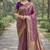Wine soft silk banarasi jacuard work designer party wear saree with unstitched blouse piece