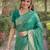 Teal green soft silk banarasi jacuard work designer party wear saree with unstitched blouse piece