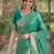 Teal green soft silk banarasi jacuard work designer party wear saree with unstitched blouse piece