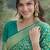 Teal green soft silk banarasi jacuard work designer party wear saree with unstitched blouse piece