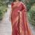 Pink soft silk banarasi jacuard work designer party wear saree with unstitched blouse piece