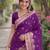 Wine soft silk banarasi jacuard work designer party wear saree with unstitched blouse piece