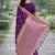Wine soft silk banarasi jacuard work designer party wear saree with unstitched blouse piece