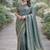 Rama soft silk banarasi jacuard work designer party wear saree with unstitched blouse piece