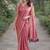 Pink soft silk banarasi jacuard work designer party wear saree with unstitched blouse piece