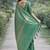 Teal green soft silk banarasi jacuard work designer party wear saree with unstitched blouse piece