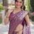 Wine soft silk banarasi jacuard work designer party wear saree with unstitched blouse piece
