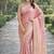 Pink soft silk banarasi jacuard work designer party wear saree with unstitched blouse piece