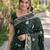 Green soft silk banarasi jacuard work designer party wear saree with unstitched blouse piece