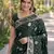 Green soft silk blend banarasi jacuard work designer party wear saree with unstitched blouse piece