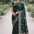Green soft silk banarasi jacuard work designer party wear saree with unstitched blouse piece