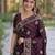 Wine soft silk banarasi jacuard work designer party wear saree with unstitched blouse piece