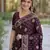Wine soft silk banarasi jacuard work designer party wear saree with unstitched blouse piece