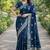 Rama soft silk banarasi jacuard work designer party wear saree with unstitched blouse piece