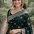 Green soft silk banarasi jacuard work designer party wear saree with unstitched blouse piece