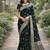 Green soft silk banarasi jacuard work designer party wear saree with unstitched blouse piece