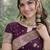 Wine soft silk banarasi jacuard work designer party wear saree with unstitched blouse piece