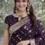 Plum soft silk banarasi jacuard work designer party wear saree with unstitched blouse piece