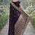 Plum soft silk banarasi jacuard work designer party wear saree with unstitched blouse piece