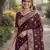 Maroon soft silk banarasi jacuard work designer party wear saree with unstitched blouse piece