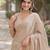 Off white pink soft silk banarasi jacuard work designer party wear saree with unstitched blouse piece