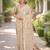 Off white red soft silk banarasi jacuard work designer party wear saree with unstitched blouse piece