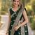 Green soft silk banarasi jacuard work designer party wear saree with unstitched blouse piece