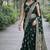 Green soft silk banarasi jacuard work designer party wear saree with unstitched blouse piece