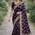 Plum soft silk banarasi jacuard work designer party wear saree with unstitched blouse piece