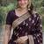 Wine soft silk banarasi jacuard work designer party wear saree with unstitched blouse piece