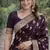 Wine soft silk banarasi jacuard work designer party wear saree with unstitched blouse piece
