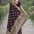Wine soft silk banarasi jacuard work designer party wear saree with unstitched blouse piece