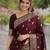 Maroon soft silk banarasi jacuard work designer party wear saree with unstitched blouse piece
