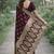Maroon soft silk banarasi jacuard work designer party wear saree with unstitched blouse piece