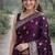 Wine soft silk banarasi jacuard work designer party wear saree with unstitched blouse piece