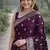 Wine soft silk banarasi jacuard work designer party wear saree with unstitched blouse piece