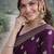 Wine soft silk banarasi jacuard work designer party wear saree with unstitched blouse piece