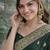Green soft silk banarasi jacuard work designer party wear saree with unstitched blouse piece