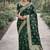 Green soft silk banarasi jacuard work designer party wear saree with unstitched blouse piece