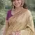 Cream soft silk banarasi jacuard work designer party wear saree with unstitched blouse piece